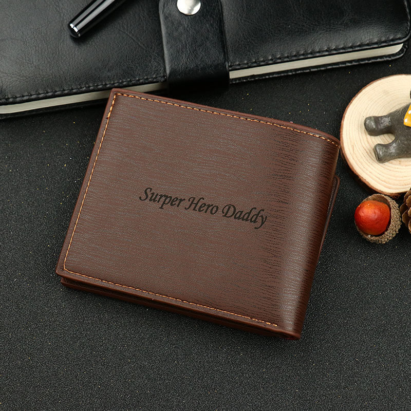 Customized horizontal iron edge men's wallet