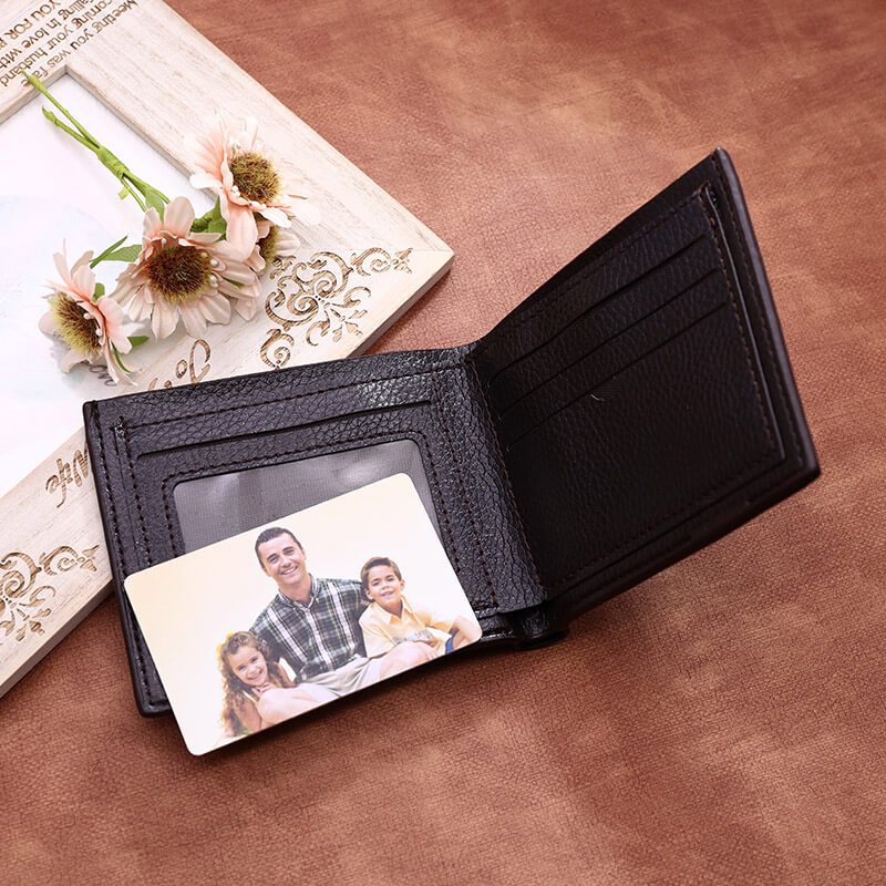 Custom soft leather horizontal men's wallet