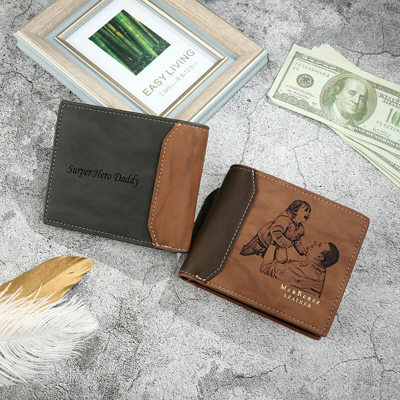 Customized horizontal stitching men's wallet