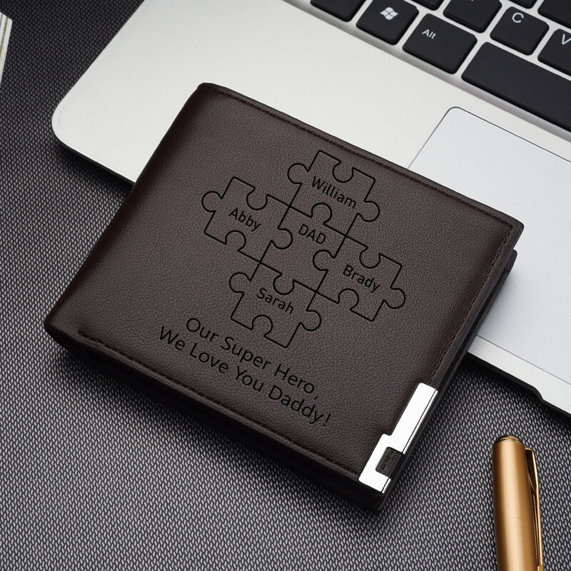 Personalized ultra-thin puzzle wallet