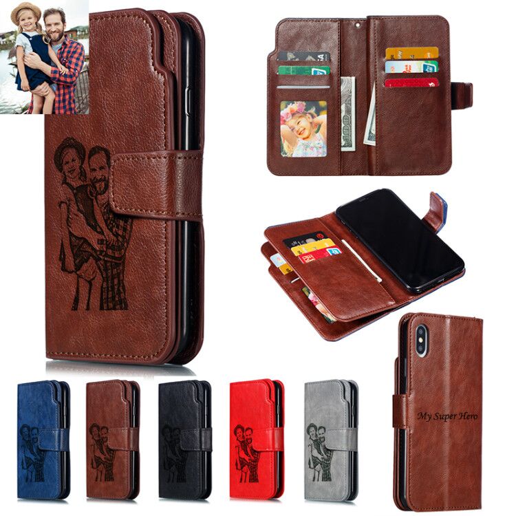 Customized phone case flip card wallet