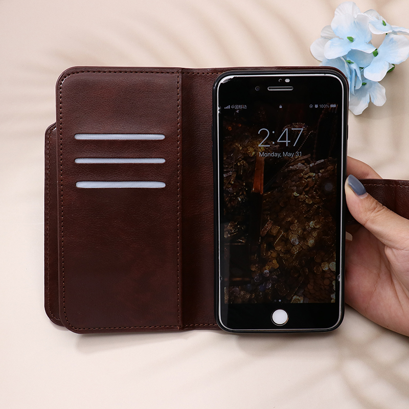 Customized phone case flip card wallet