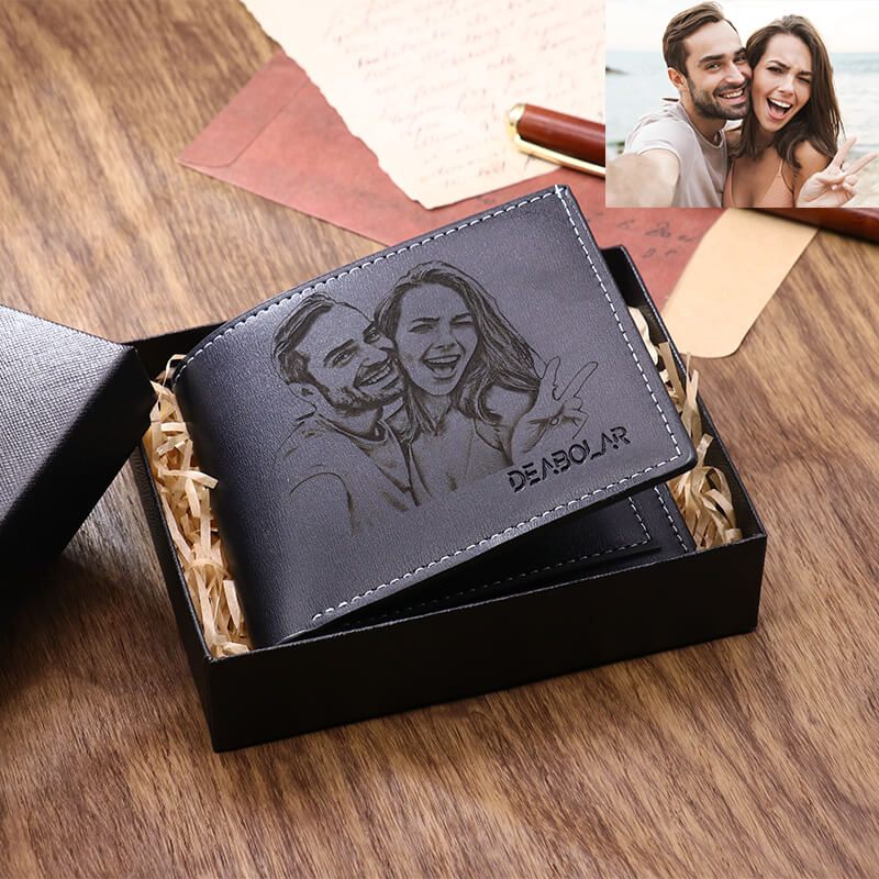 Personalized photo wallet black