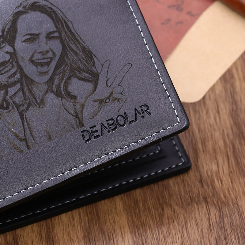 Personalized photo wallet black