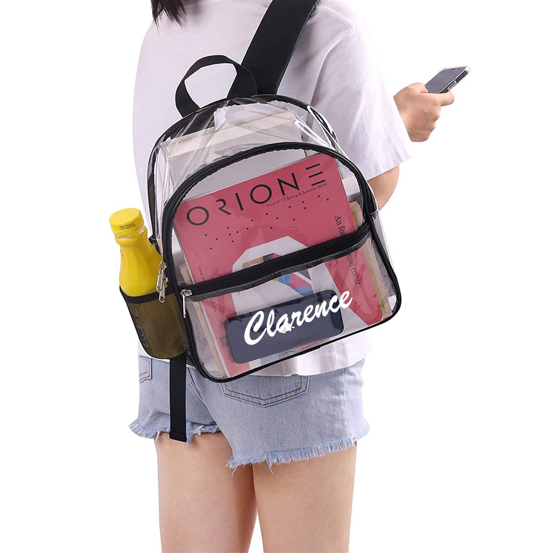 Custom name waterproof transparent backpack
