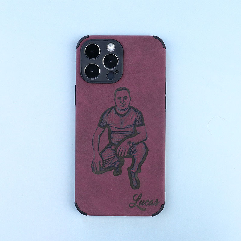 Personalized photo nubuck leather phone case
