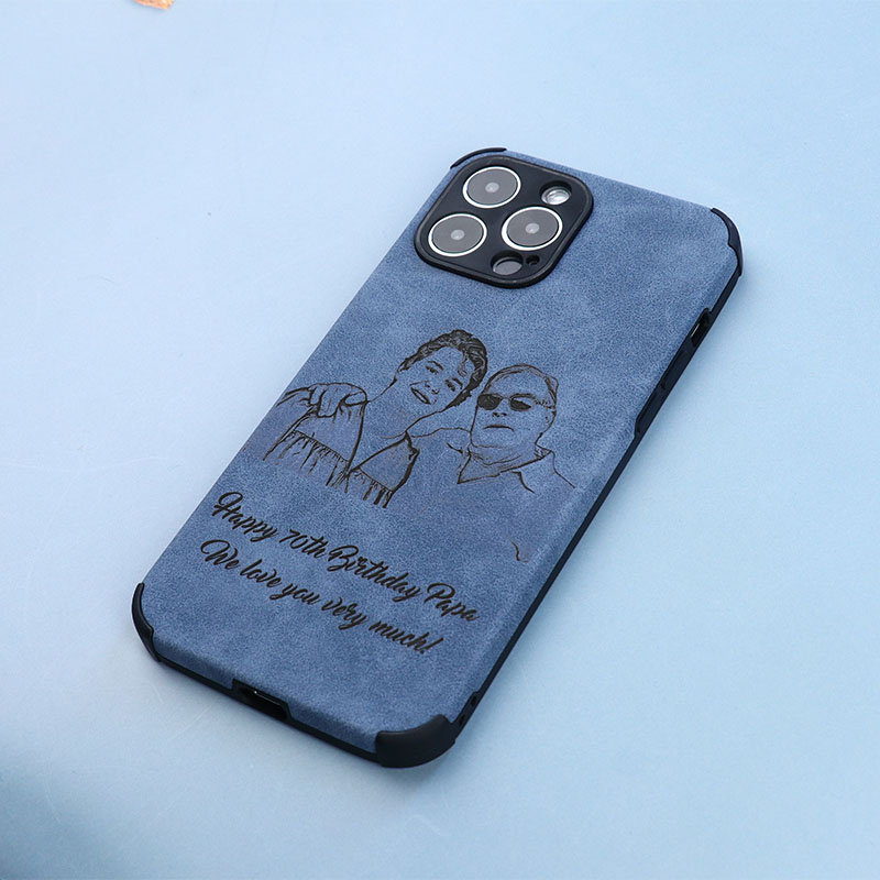 Personalized photo nubuck leather phone case