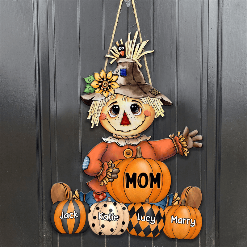 Personalized Fall Scarecrow Name Wooden Sign