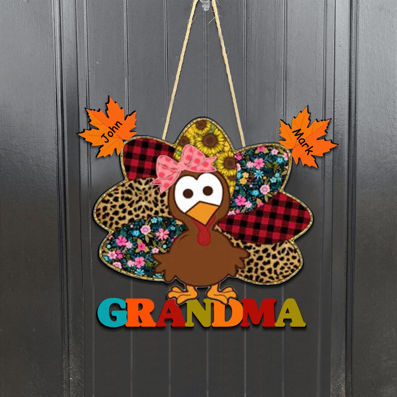 Personalized Fall Turkey Name Wooden Sign