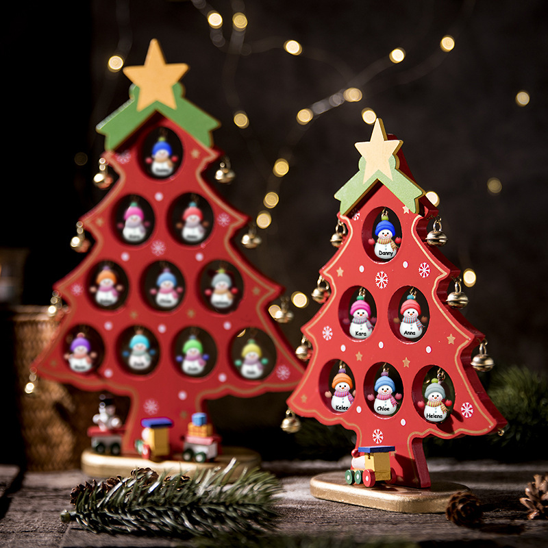 Christmas tree colorful snowman decorations
