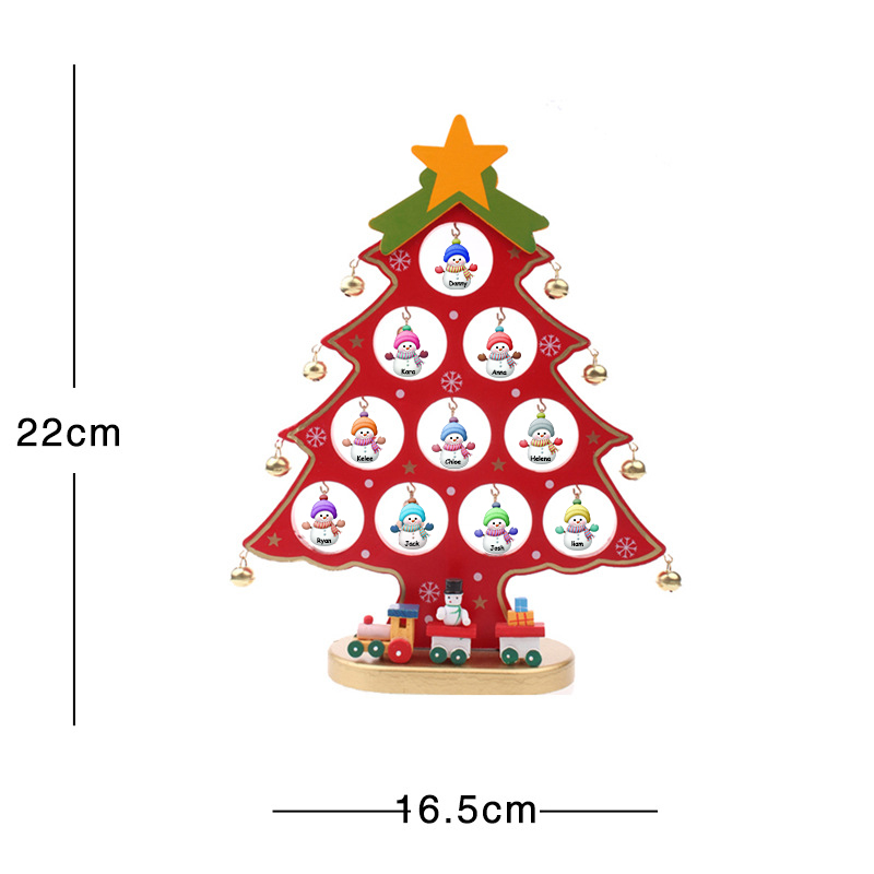 Christmas tree colorful snowman decorations