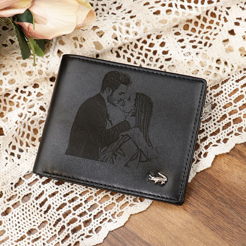 Personalized photos cowhide wallet