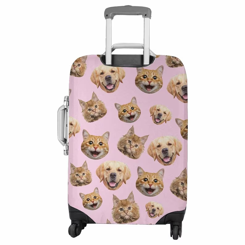 Personalize Pet  Face  Suitcase Covers