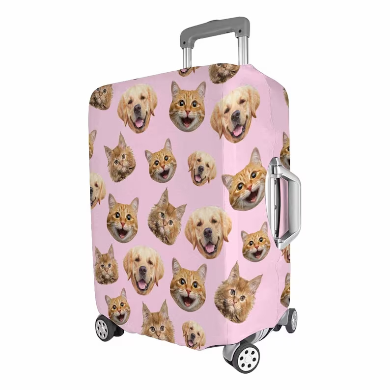 Personalize Pet  Face  Suitcase Covers
