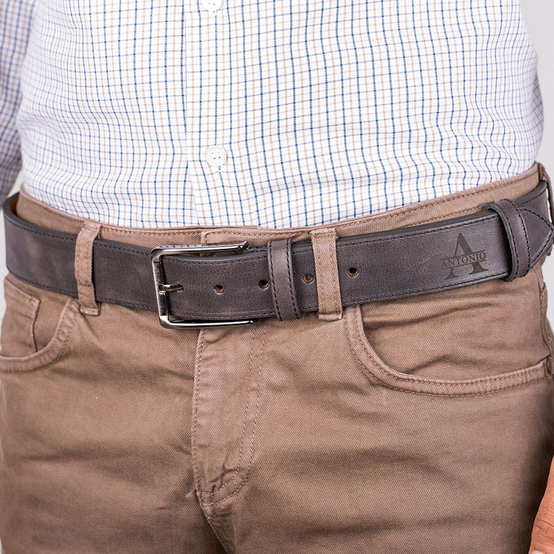Custom engraved men's belts