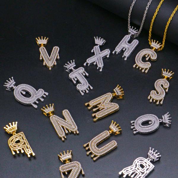 Crown Letters Pendant Necklace