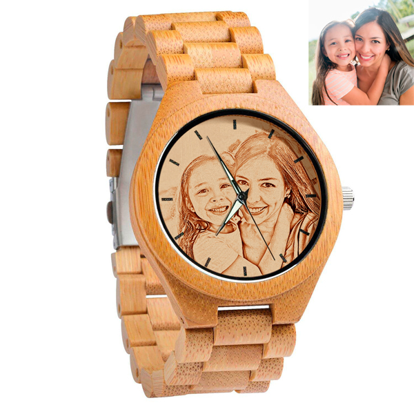 Personalized Photo Bamboo Watch