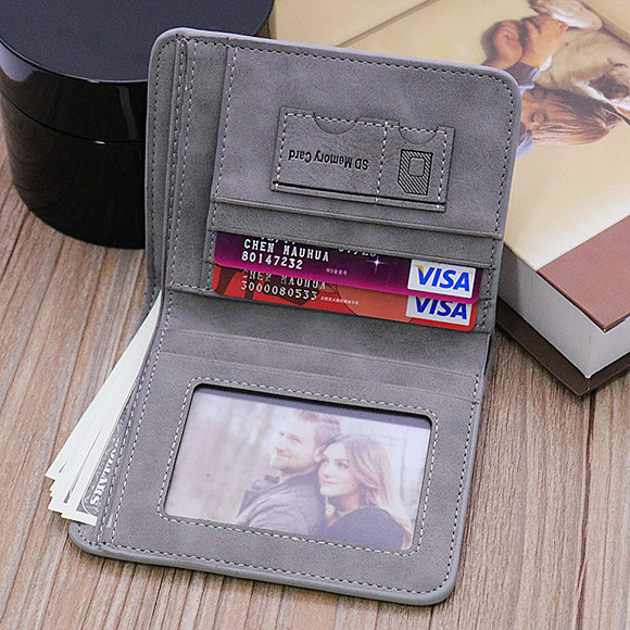 Personalized Double-Sided Photo Leather Men's Short Wallet