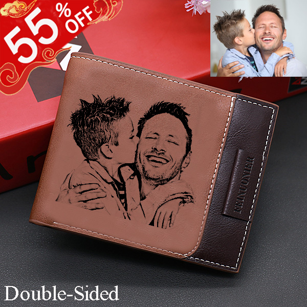 Personalized Double-Sided men's photo tri-fold wallet