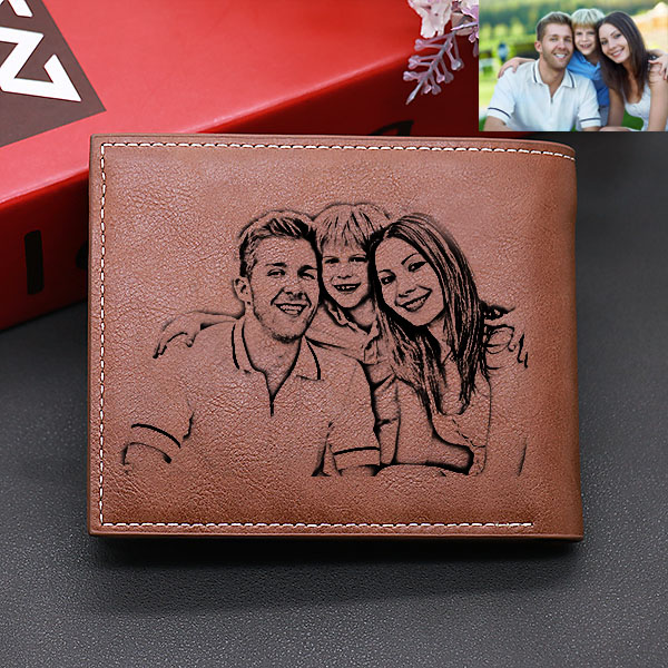Personalized Double-Sided men's photo tri-fold wallet