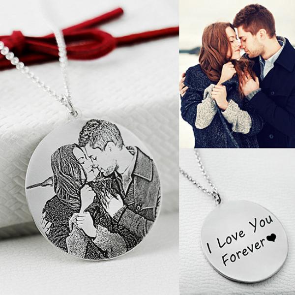 Personalized Photo Necklace Round Shaped