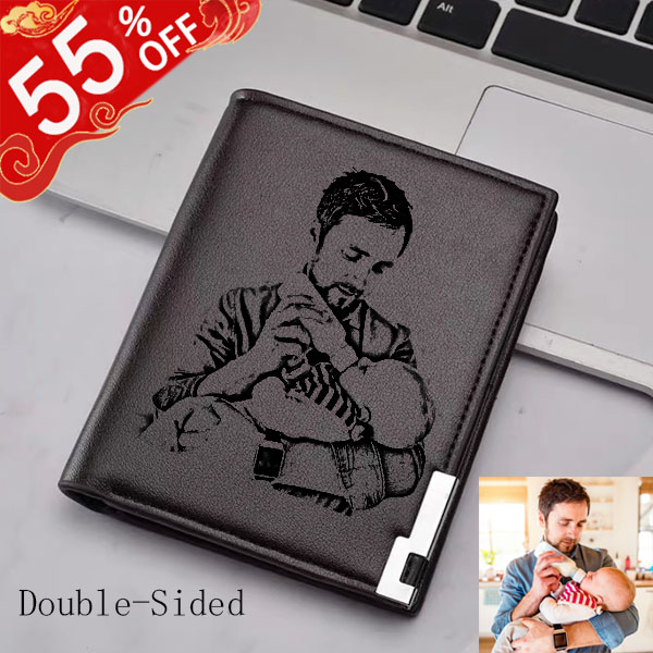 Double-Sided Photo Ultra Thin Vertical Men's Wallet