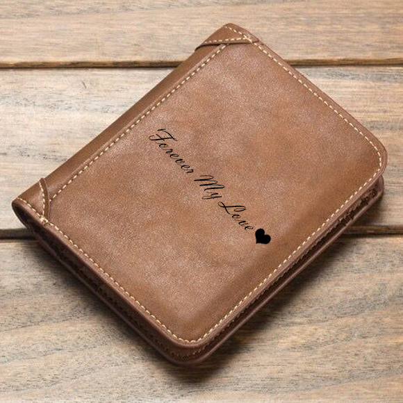 Personalized  Photo  Men's Short Leather Wallet