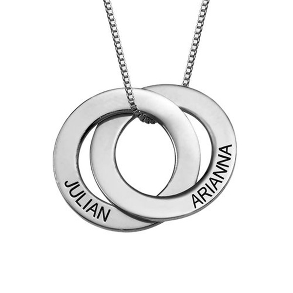 Russian Ring Necklace with Engraving 
