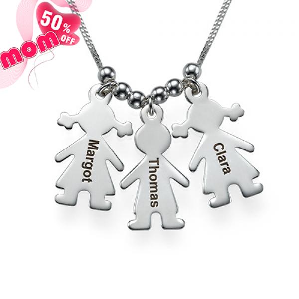 Personalized Necklace with Children Charms