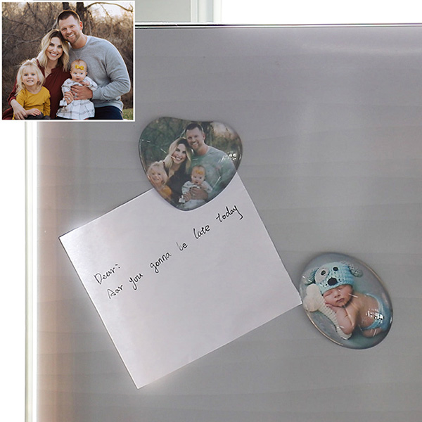 Personalized photo crystal magnet refrigerator sticker
