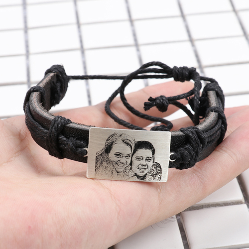 Personalized Photo Bracelet Silver Retangle